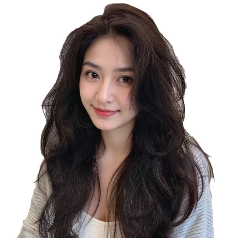 Long Curly Full Human Hair Full-head Wig